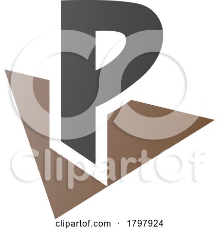 Brown and Black Letter P Icon with a Triangle by cidepix