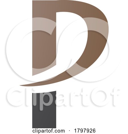 Brown and Black Letter P Icon with a Pointy Tip by cidepix