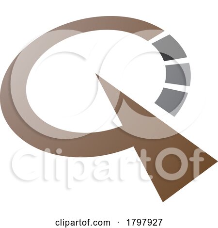 Brown and Black Clock Shaped Letter Q Icon by cidepix