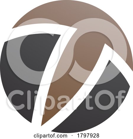 Brown and Black Circle Shaped Letter T Icon by cidepix