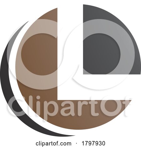 Brown and Black Circle Shaped Letter L Icon by cidepix