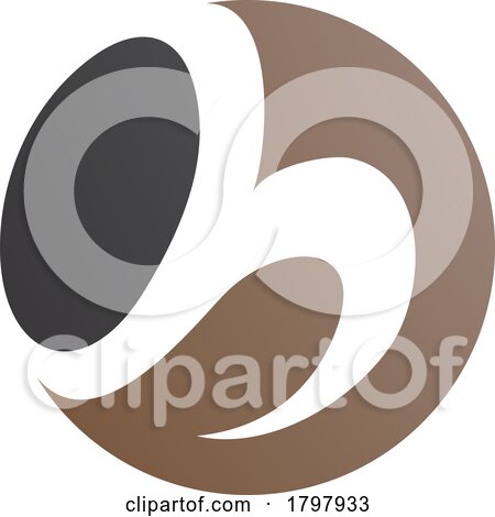 Brown and Black Circle Shaped Letter H Icon by cidepix