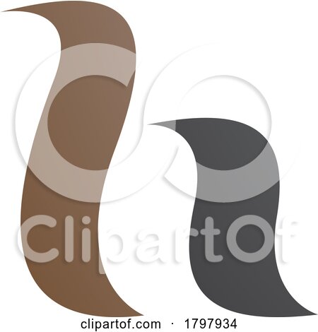 Brown and Black Calligraphic Letter H Icon by cidepix