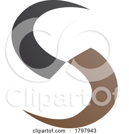 Brown and Black Blade Shaped Letter S Icon by cidepix