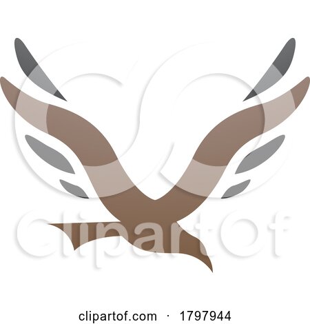 Brown and Black Bird Shaped Letter V Icon by cidepix