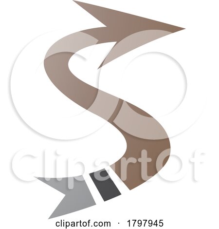 Brown and Black Arrow Shaped Letter S Icon by cidepix