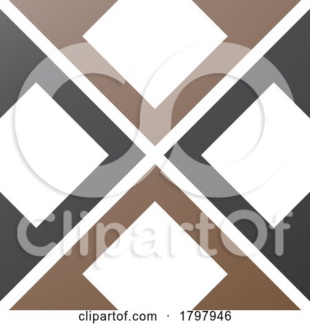 Brown and Black Arrow Square Shaped Letter X Icon by cidepix