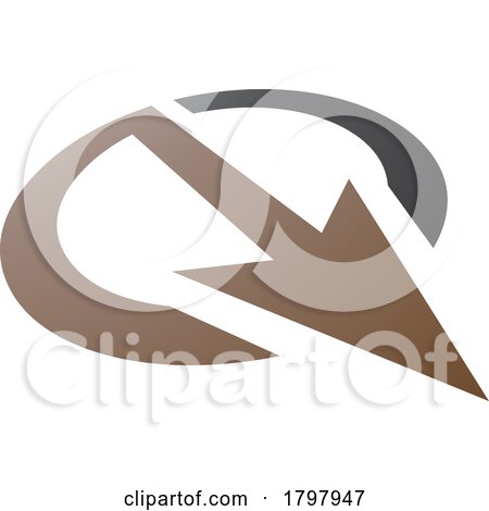 Brown and Black Arrow Shaped Letter Q Icon by cidepix