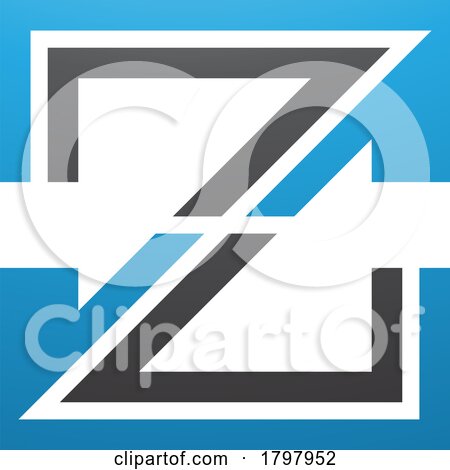 Blue and Black Striped Shaped Letter Z Icon by cidepix