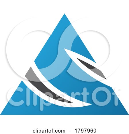 Blue and Black Triangle Shaped Letter S Icon by cidepix
