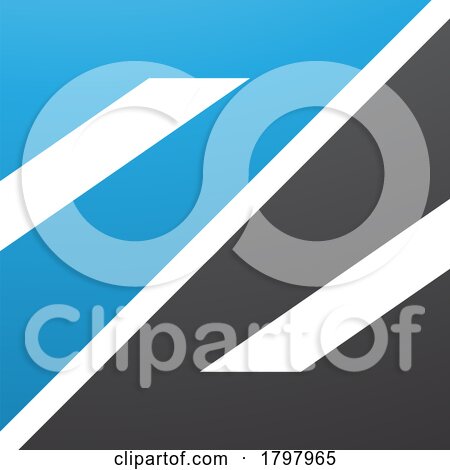 Blue and Black Triangular Square Shaped Letter Z Icon by cidepix