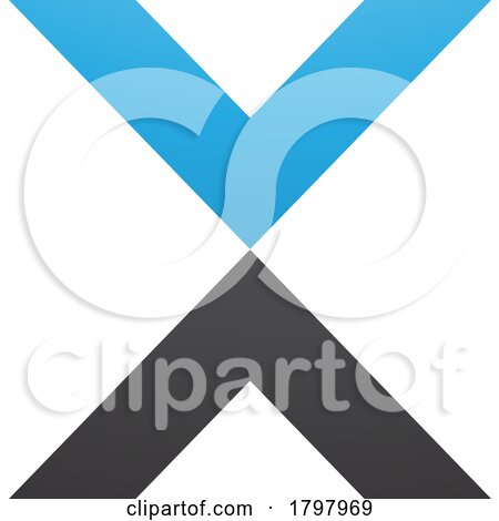 Blue and Black V Shaped Letter X Icon by cidepix