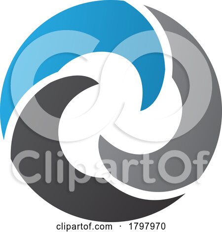 Blue and Black Wave Shaped Letter O Icon by cidepix