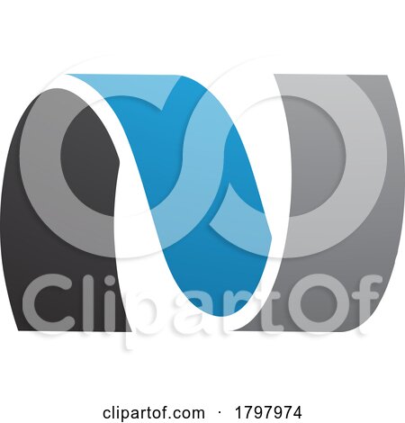 Blue and Black Wavy Shaped Letter N Icon by cidepix