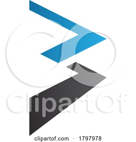Blue and Black Zigzag Shaped Letter B Icon by cidepix