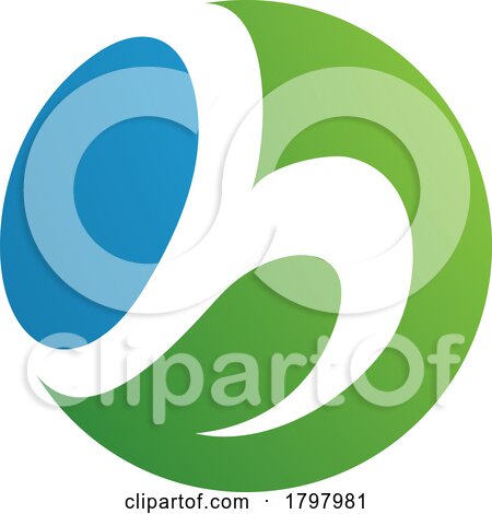 Blue and Green Circle Shaped Letter H Icon by cidepix