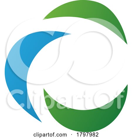 Blue and Green Crescent Shaped Letter C Icon by cidepix