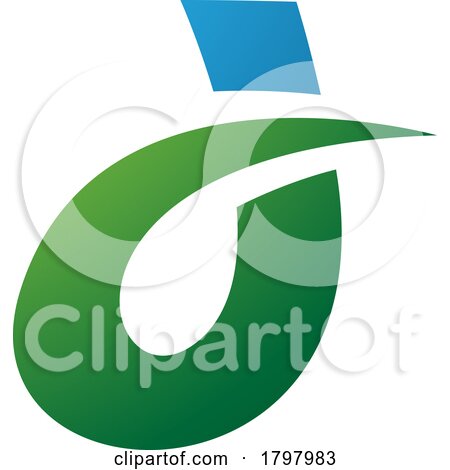 Blue and Green Curved Spiky Letter D Icon by cidepix