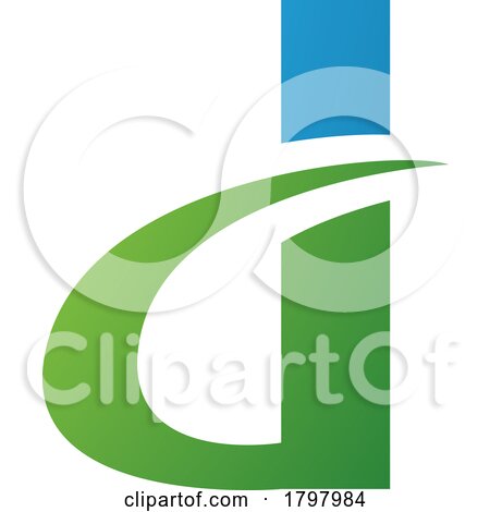 Blue and Green Curvy Pointed Letter D Icon by cidepix
