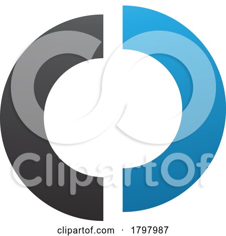 Blue and Black Split Shaped Letter O Icon by cidepix
