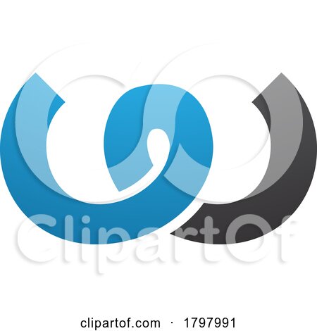 Blue and Black Spring Shaped Letter W Icon by cidepix