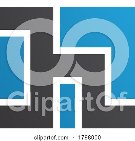 Blue and Black Square Shaped Letter H Icon by cidepix