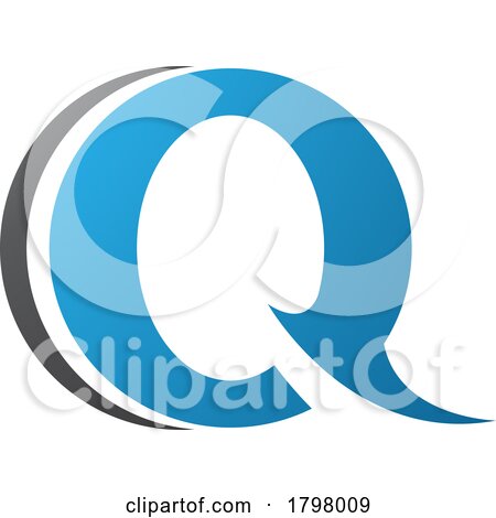 Blue and Black Spiky Round Shaped Letter Q Icon by cidepix