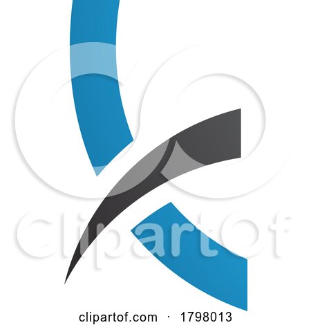 Blue and Black Spiky Lowercase Letter K Icon by cidepix