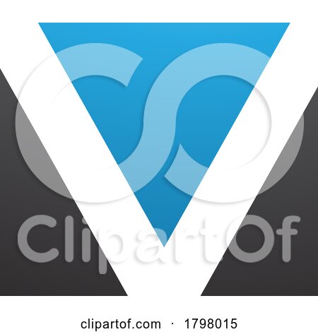 Blue and Black Rectangular Shaped Letter V Icon by cidepix