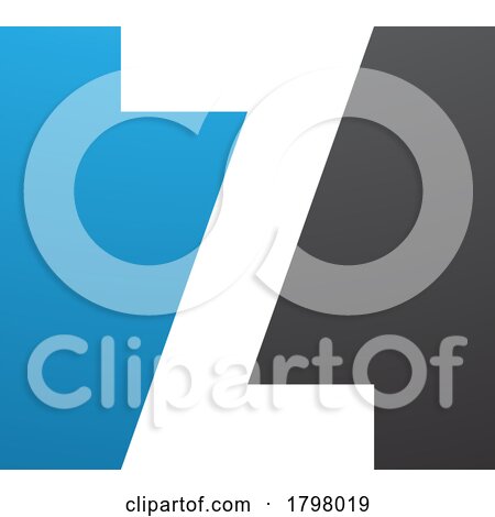 Blue and Black Rectangle Shaped Letter Z Icon by cidepix