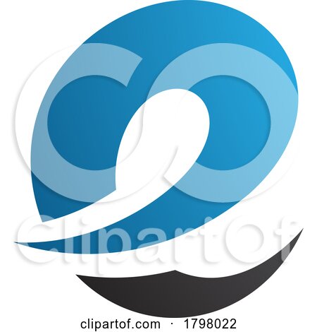 Blue and Black Lowercase Letter E Icon with Soft Spiky Curves by cidepix