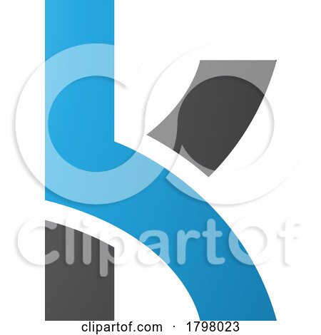 Blue and Black Lowercase Letter K Icon with Overlapping Paths by cidepix