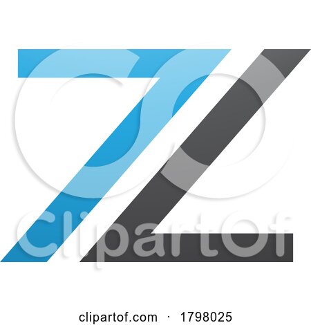 Blue and Black Number 7 Shaped Letter Z Icon by cidepix