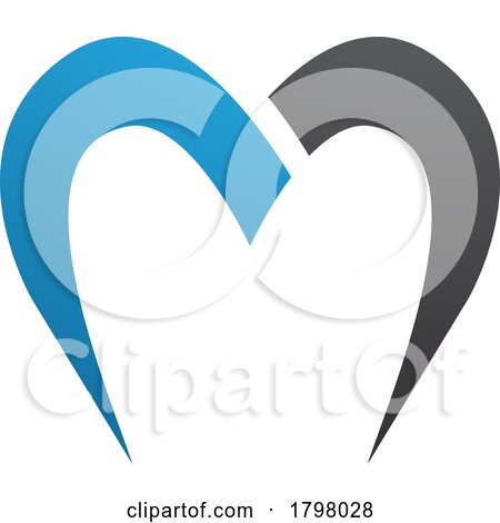 Blue and Black Parachute Shaped Letter M Icon by cidepix
