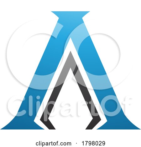 Blue and Black Pillar Shaped Letter a Icon by cidepix