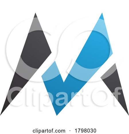 Blue and Black Pointy Tipped Letter M Icon by cidepix