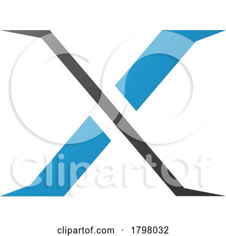 Blue and Black Pointy Tipped Letter X Icon by cidepix