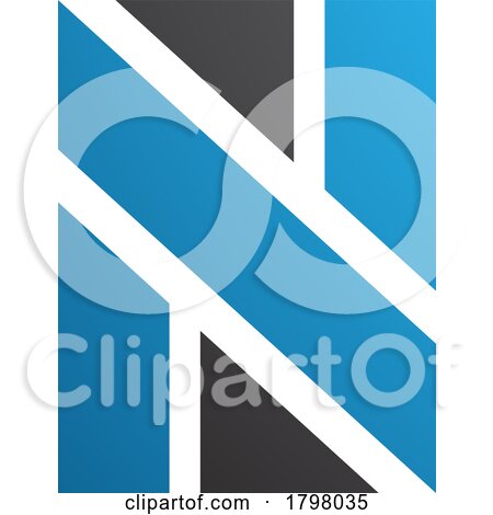 Blue and Black Rectangle Shaped Letter N Icon by cidepix