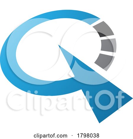 Blue and Black Clock Shaped Letter Q Icon by cidepix