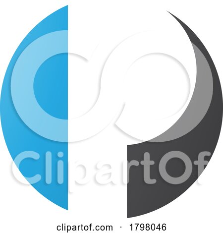 Blue and Black Circle Shaped Letter P Icon by cidepix