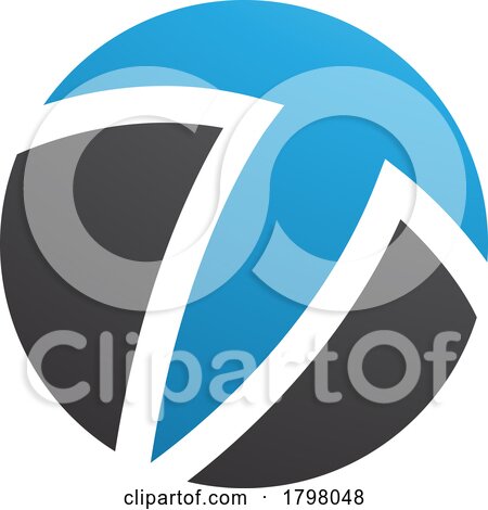 Blue and Black Circle Shaped Letter T Icon by cidepix