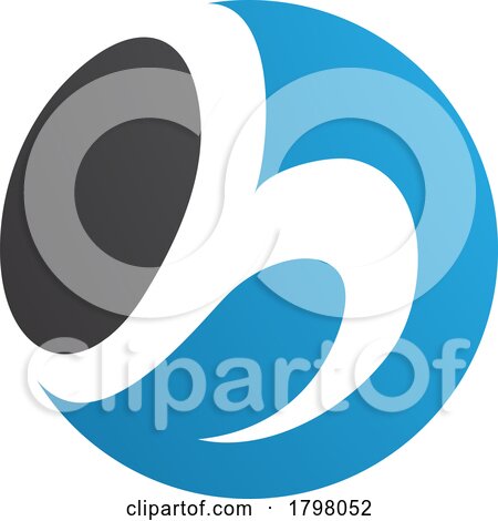 Blue and Black Circle Shaped Letter H Icon by cidepix