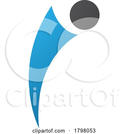 Blue and Black Bowing Person Shaped Letter I Icon by cidepix