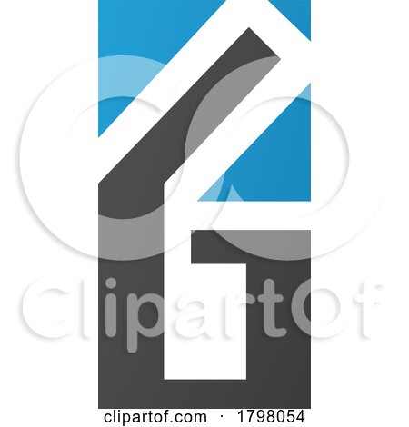 Blue and Black Rectangular Letter G or Number 6 Icon by cidepix