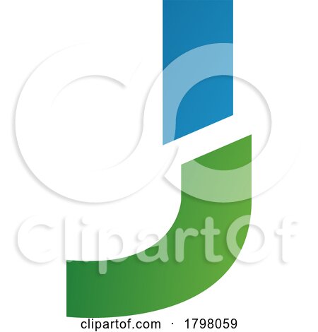 Blue and Green Split Shaped Letter J Icon by cidepix