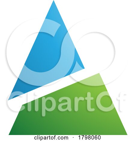 Blue and Green Split Triangle Shaped Letter a Icon by cidepix