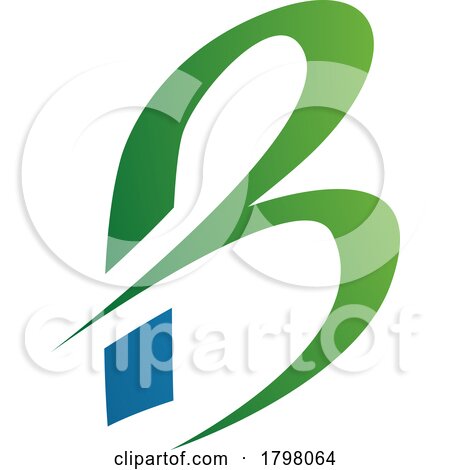 Blue and Green Slim Letter B Icon with Pointed Tips by cidepix