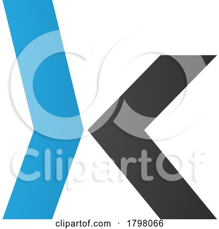 Blue and Black Lowercase Arrow Shaped Letter K Icon by cidepix
