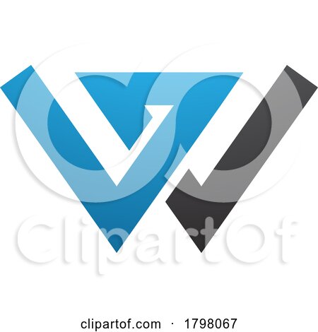 Blue and Black Letter W Icon with Intersecting Lines by cidepix