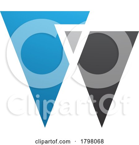 Blue and Black Letter W Icon with Triangles by cidepix